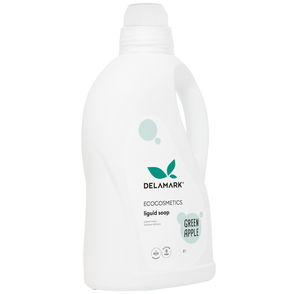 Рідке мило DeLaMark Зелене яблуко 2 л (4820152332738) - зображення 1
