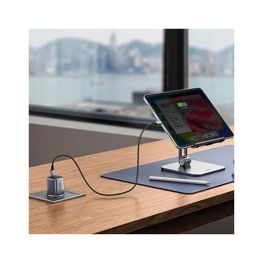 Зарядний пристрій Ugreen 1xUSB 30W (USB-C) Gan PD Nexode Mini + PD cable Grey CD319 (25257) - зображення 7