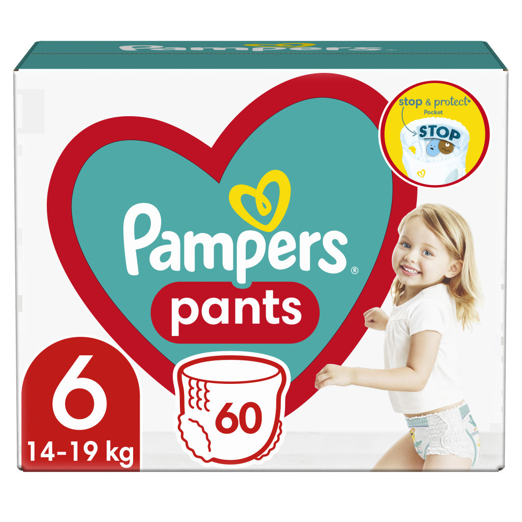 Підгузки Pampers трусики Pants Extra Large Розмір 6 (15+ кг), 60 шт (8001090995179_8006540068526) - зображення 1