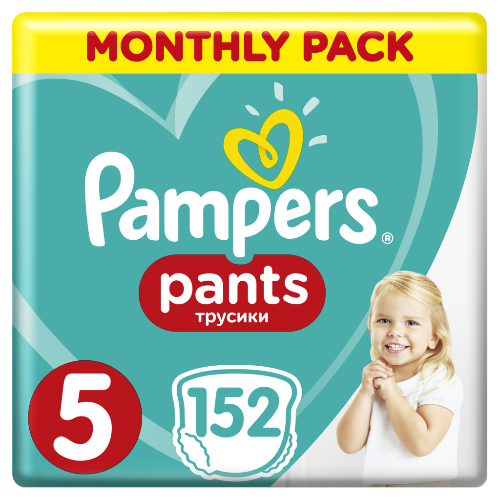 Підгузки Pampers трусики Pants Junior Розмір 5 (12-17 кг), 152 шт (8001090808004) - зображення 1