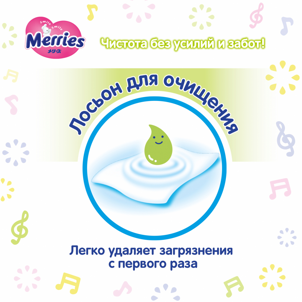 Дитячі вологі серветки Merries Flushable запасний блок 64 шт (4901301239983) - зображення 5