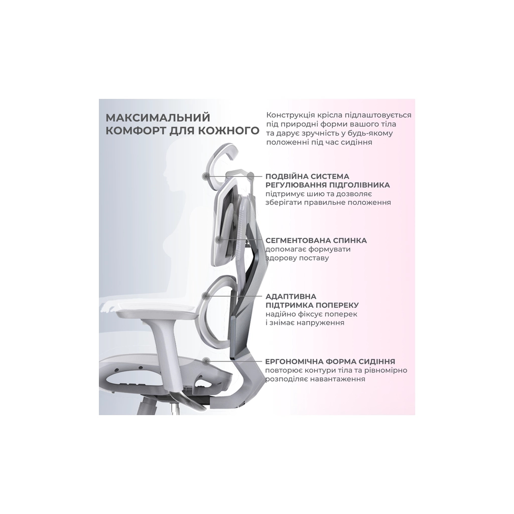 Крісло ігрове Sihoo Xallking X5C Mesh Grey (X5FC-N101) - зображення 9