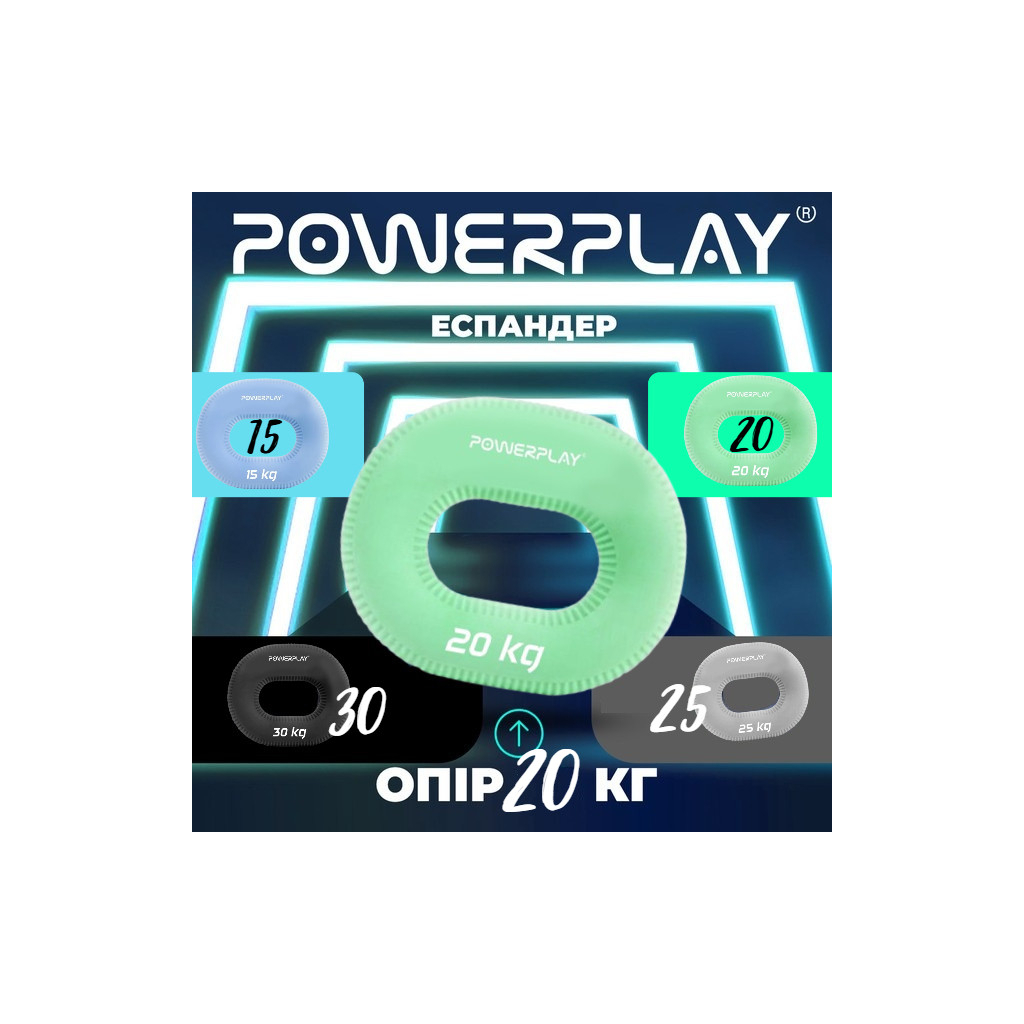 Еспандер PowerPlay PP-4336 Hand Grip Medium 20 кг Зелений (PP_4336_Green_20kg) - зображення 10