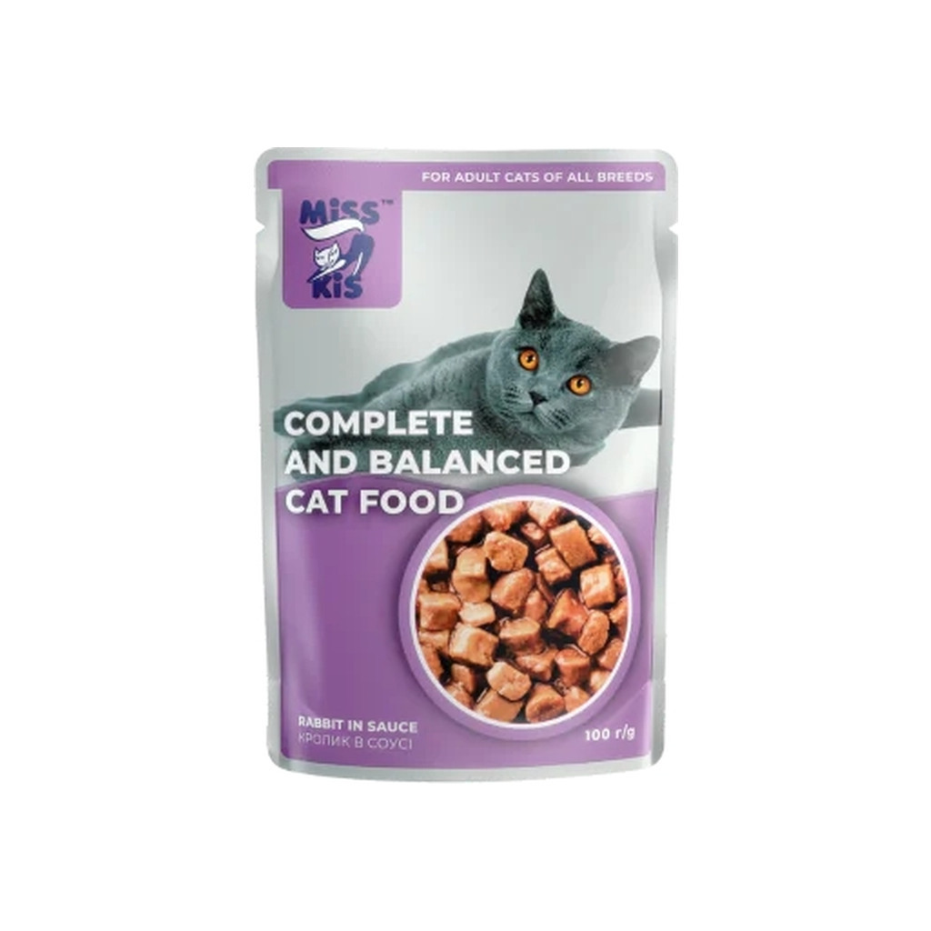 Вологий корм для кішок Mis Kiss з кроликом в соусі 100 г (4820164440148/4820111141463) - зображення 1