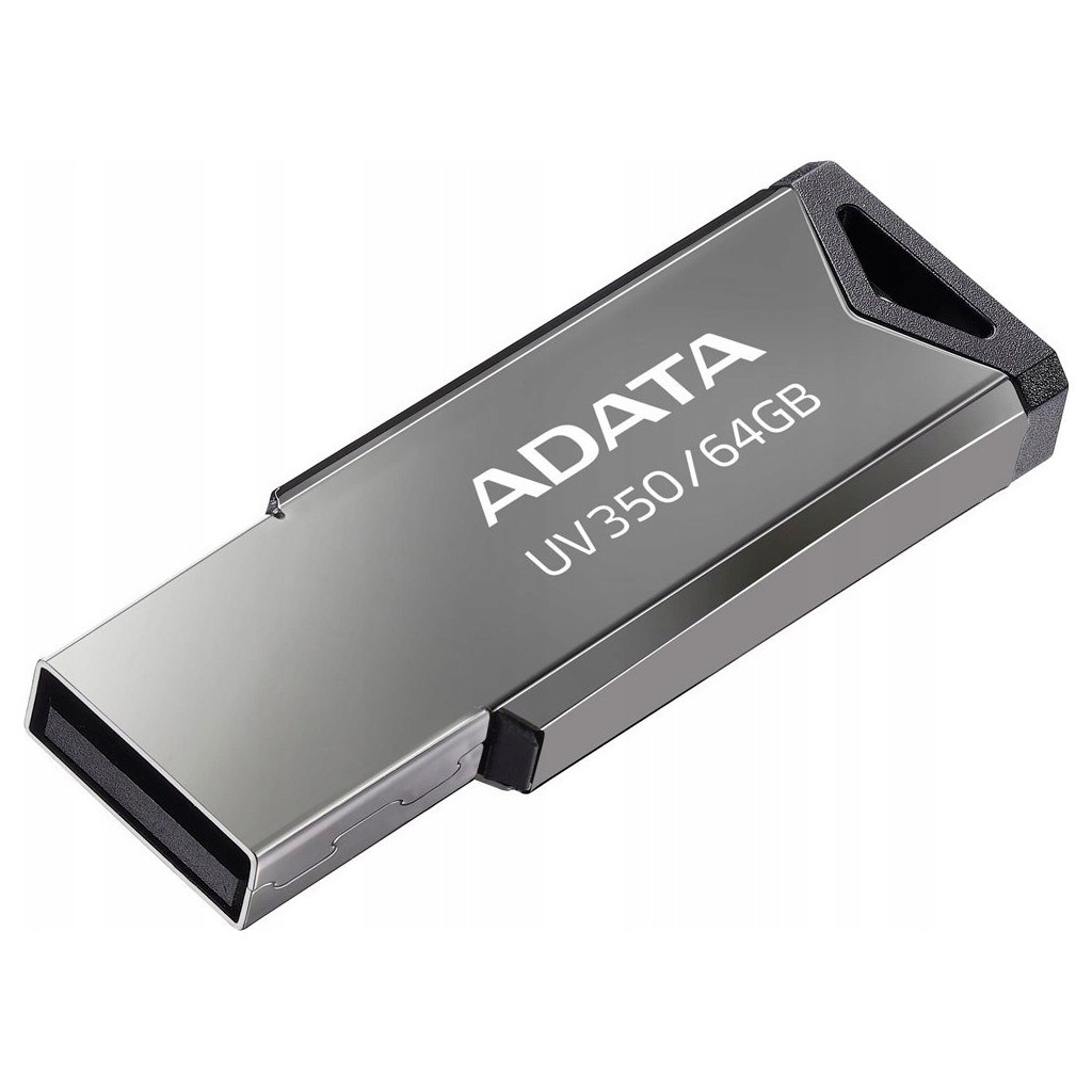USB флеш накопичувач ADATA 64GB UV350 Metallic USB 3.2 (AUV350-64G-RBK) - зображення 1