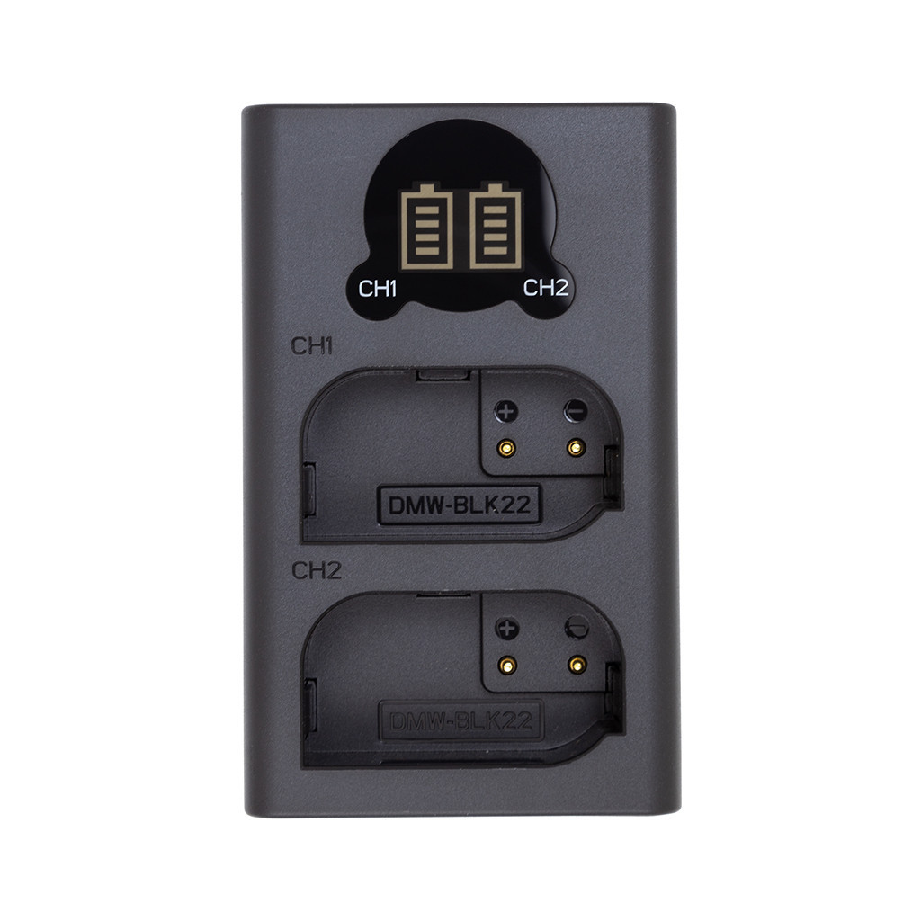 Зарядний пристрій для фото PowerPlant Panasonic DL-BLK22 для двох акумуляторів (CH980376) - зображення 1