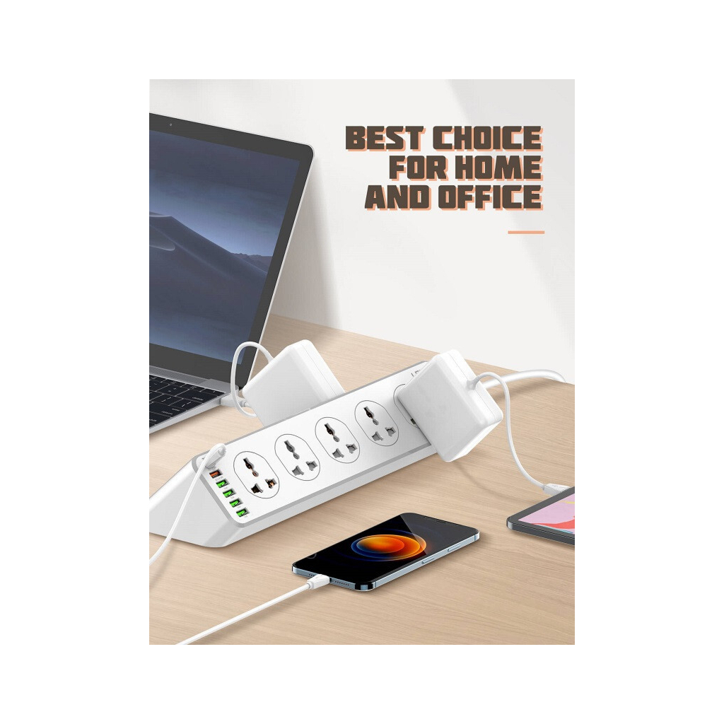 Мережевий фільтр живлення LDNIO SC10610, 5роз + 3USB (SC10610) - зображення 8