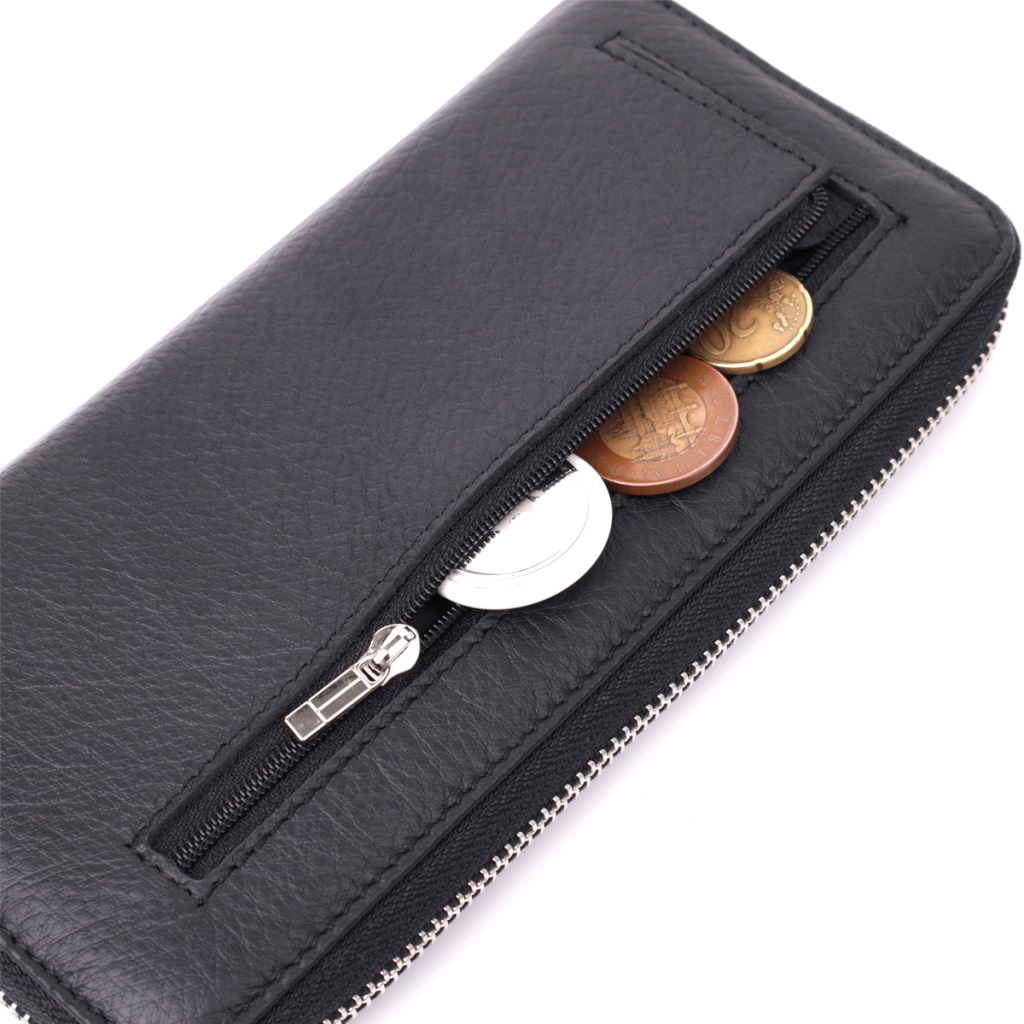 Гаманець ST Leather З натуральної шкіри Чорний (22562) - зображення 7