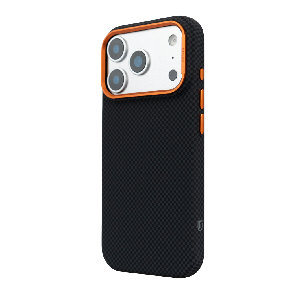 Чохол до мобільного телефона Armorstandart LikeCarbon2 SE MagCase Apple iPhone 17 Pro Kevlar Black Orange (ARM89164) - зображення 5