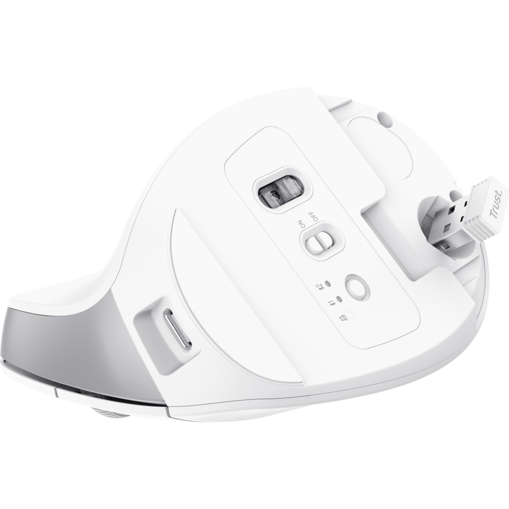 Мишка Trust Bayo+ Ergonomic Wireless/Bluetooth White (25399) - зображення 7