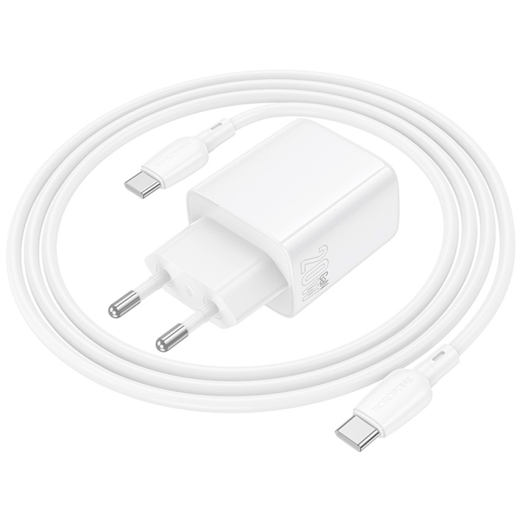 Зарядний пристрій BOROFONE BN26 Fuente USB-C PD20W + cable USB-C to USB-C White (6941991120251) - зображення 7