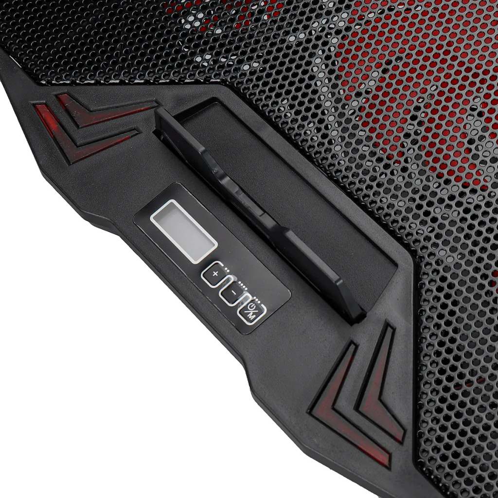 Підставка до ноутбука IceCoorel 10-15", 1*125mm 1400 RPM + 4*70mm 2500 RPM, 2*USB, 365x297x30mm, Red (K5Red) - зображення 6