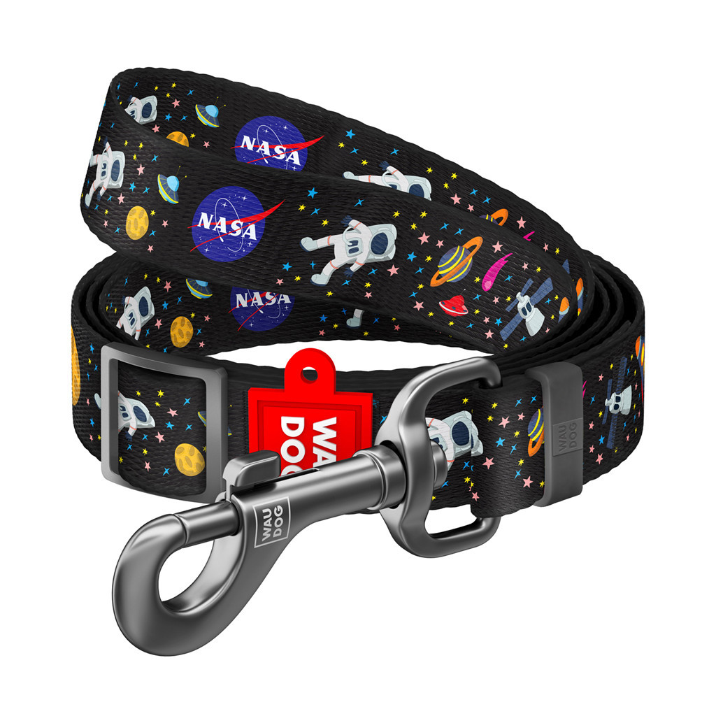Повідець для собак WAUDOG Nylon "NASA" регульований M Ш 20 мм Д 152-183 см (5313) - зображення 1