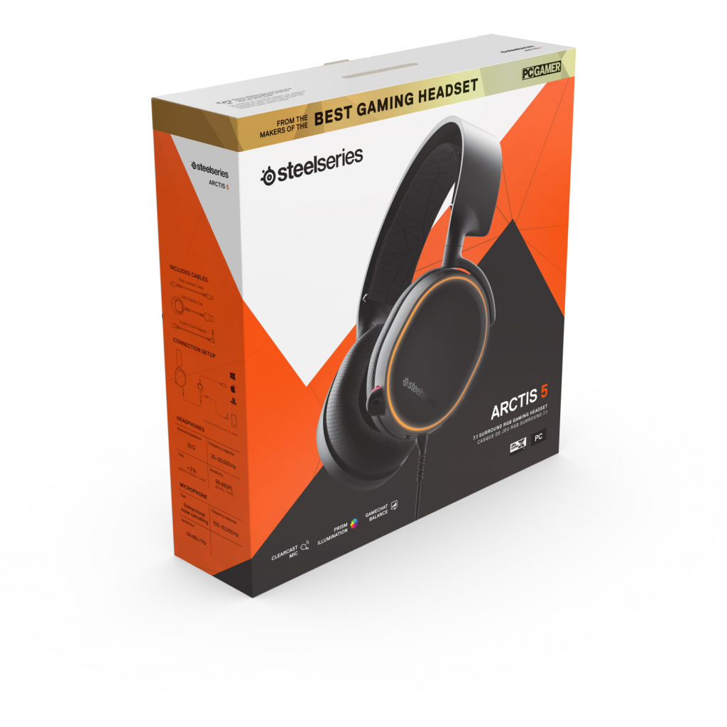 Навушники SteelSeries Arctis 5 Black 2019 Edition (61504) - зображення 5