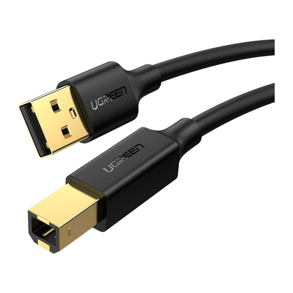 Кабель для принтера USB 2.0 AM/BM 2.0m black Ugreen (20847) - зображення 2