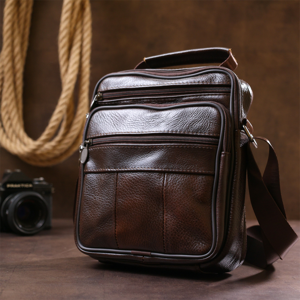 Сумка Vintage З натуральної шкіри Коричнева (20450) - зображення 9