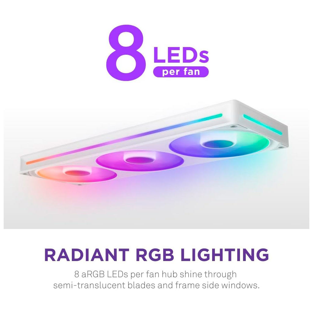 Кулер до корпусу NZXT F360 RGB Core Fan (Single Frame) - White (RF-U36HF-W1) - зображення 11