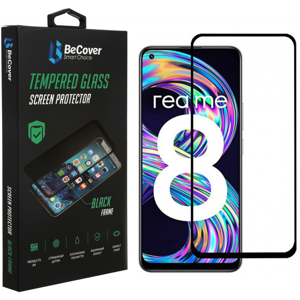 Скло захисне BeCover Realme 8 Black (706657) - зображення 1