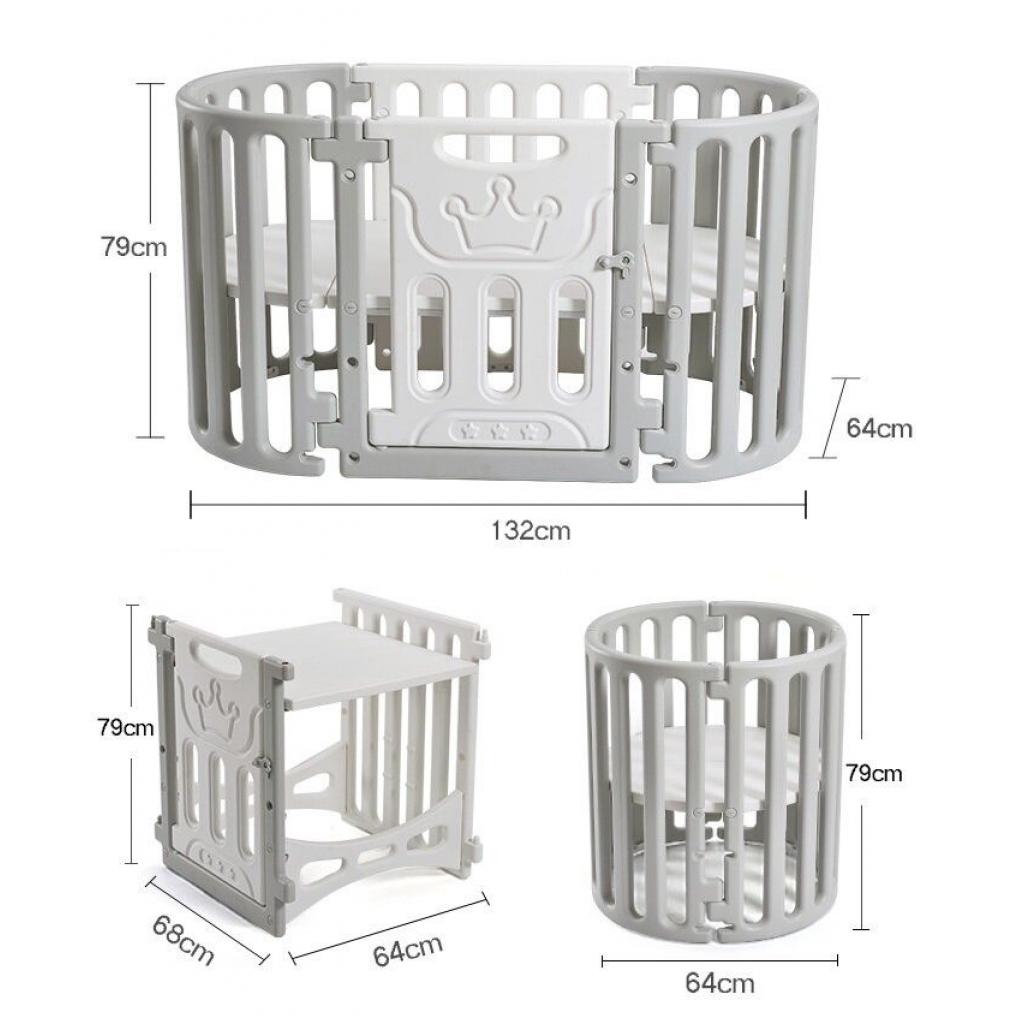 Ліжечко BabyHit Мультифункціональна 5 в 1 з овальним матрацом (73628) - зображення 7