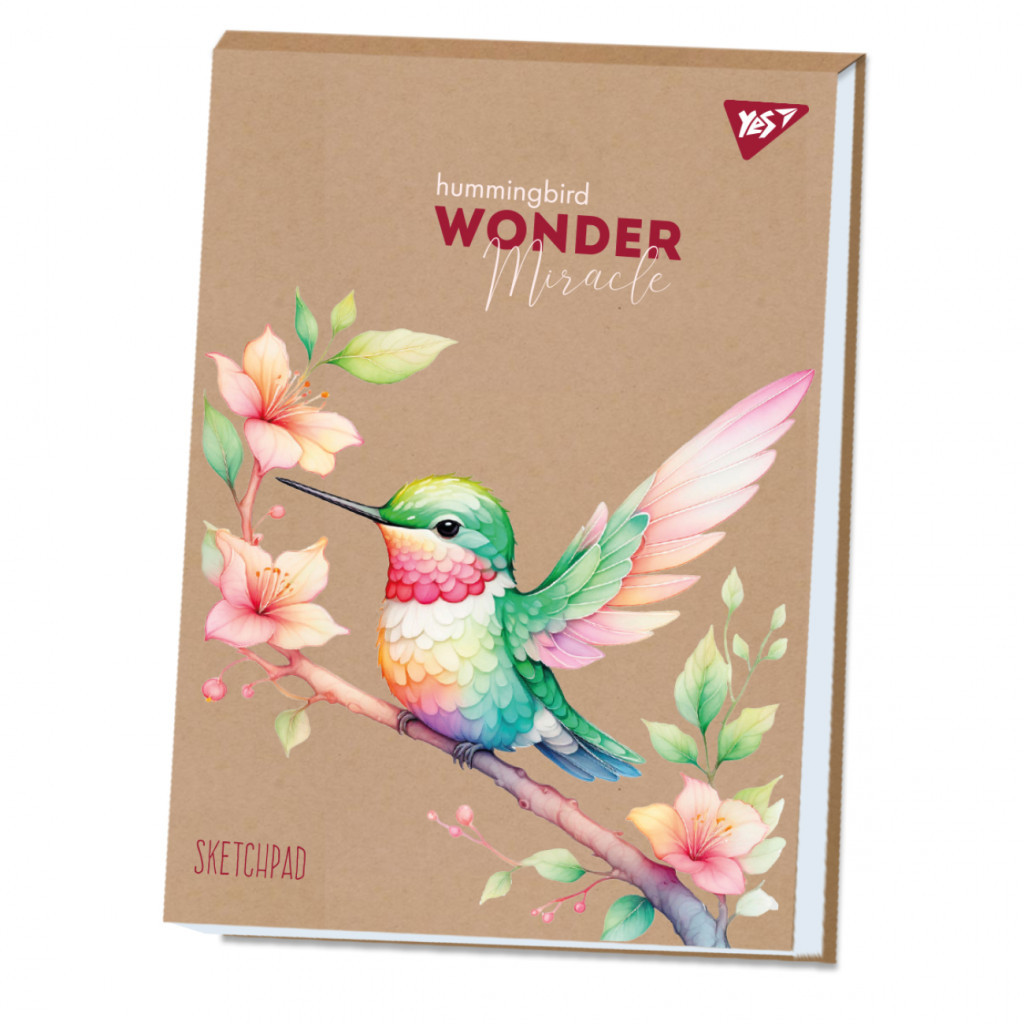 Альбом для малювання Yes А4 30 аркушів клеєний білила "Hummingbird" крафт (130580) - зображення 1