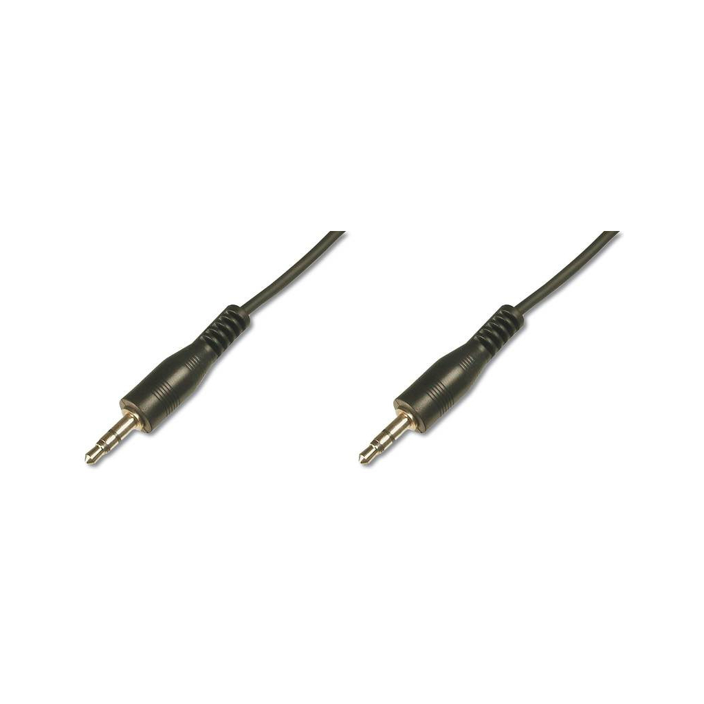 Кабель мультимедійний 3.5mm M to 3.5mm M 2.5m black Digitus (AK-510100-025-S) - зображення 1