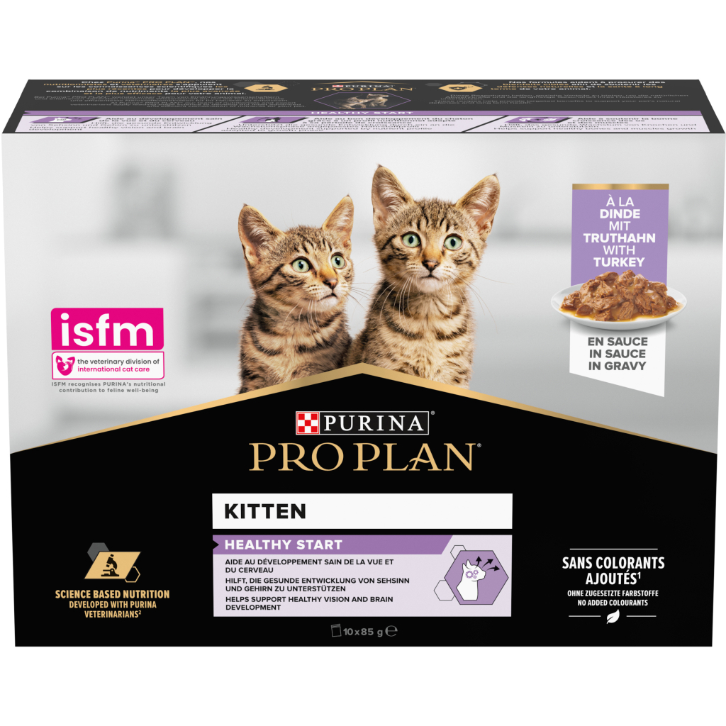 Вологий корм для кішок Purina Pro Plan Kitten Healthy Start Для кошенят З індичкою 10 х 85 г (7613034767646) - зображення 3