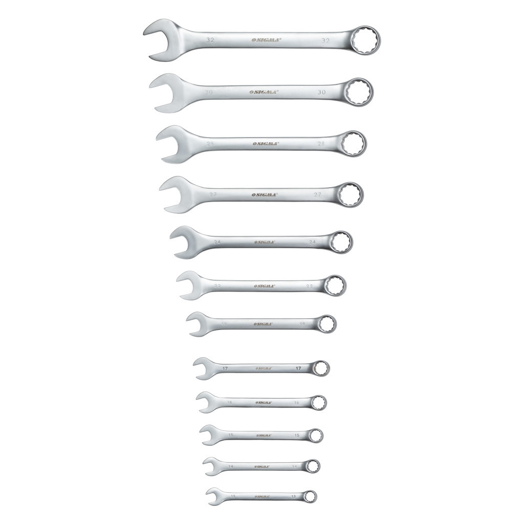 Ключ Sigma набір ріжково-накидних 12шт 13-32мм CrV satine, тк чохол (6010211) - зображення 3