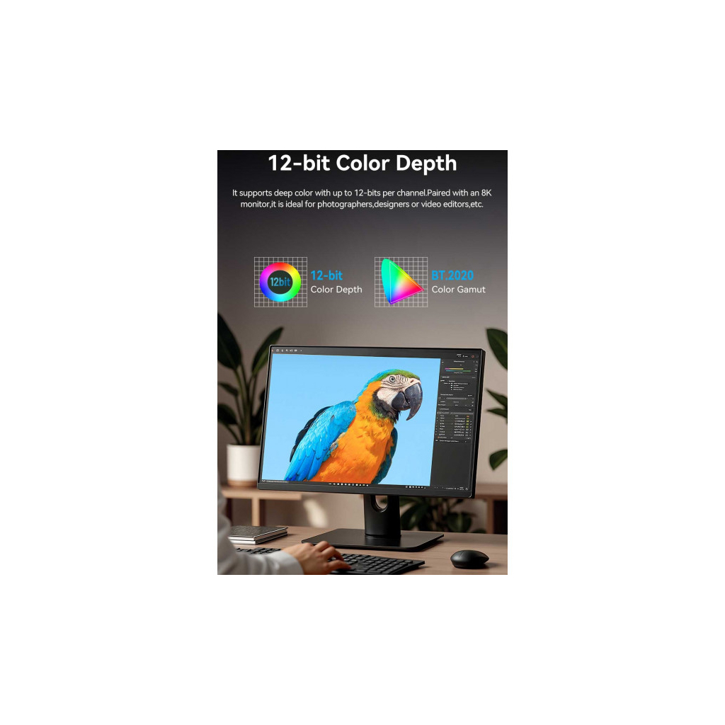 Кабель мультимедійний HDMI M to HDMI mini M 1.0m V2.1 8K 60Hz green VENTION (AGJGF) - picture 6