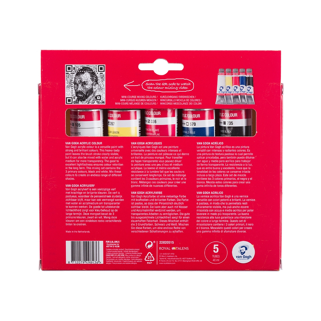 Акрилові фарби Royal Talens Van Gogh Primary 5 x 40 мл (8712079498436) - зображення 4