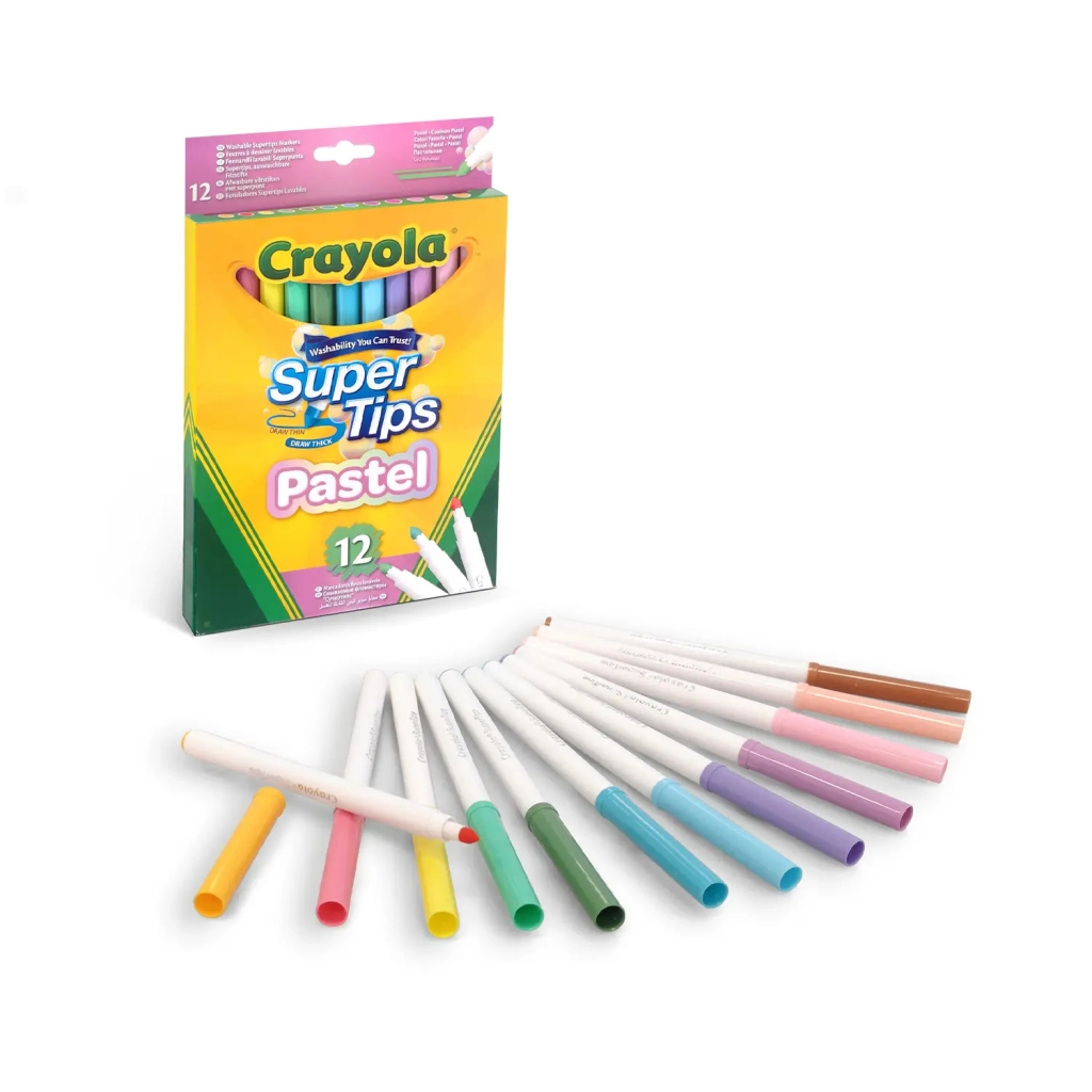 Фломастери Crayola Supertips (washable) пастельні кольори, 12 шт (58-7515) - изображение 2