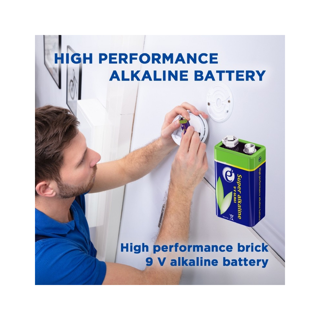 Батарейка EnerGenie Крона 6LR61 9V лужна 1шт (EG-BA-6LR61-01) - зображення 3