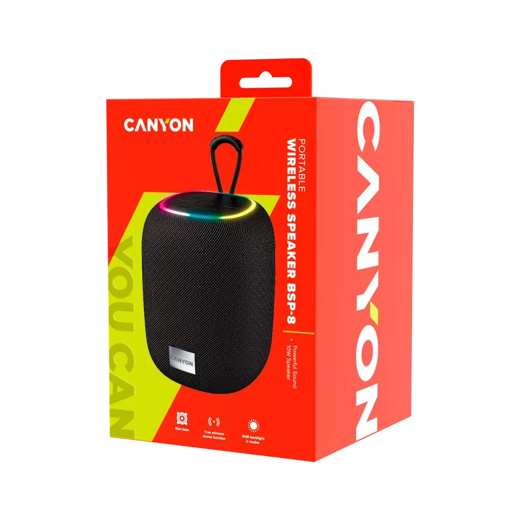 Акустична система Canyon BSP-8 Bluetooth V5.2 Black (CNE-CBTSP8B) - зображення 6