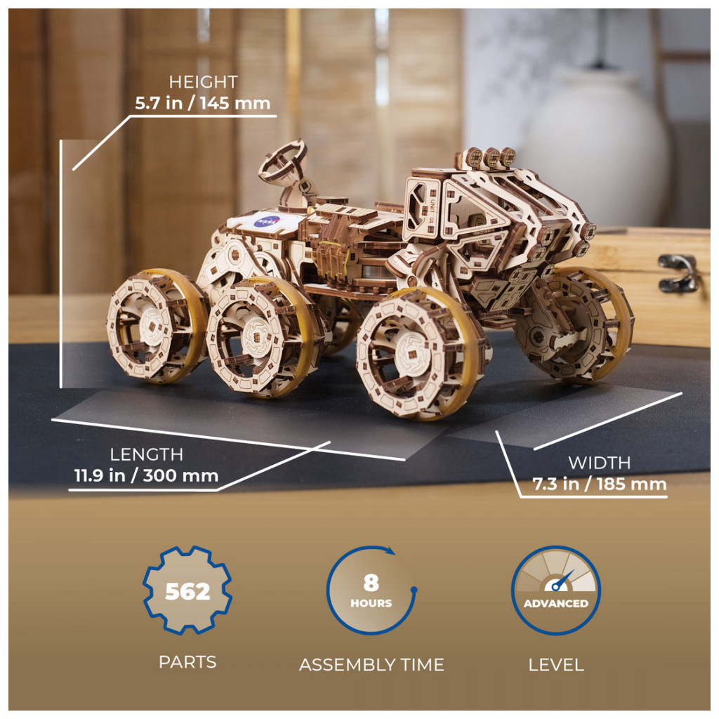Збірна модель Ugears механічний Пілотований марсохід (70206) - зображення 11