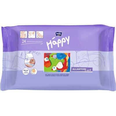 Дитячі вологі серветки Bella Baby Happy з вітаміном Е для догляду за шкірою немовлят 24 шт (5900516420680) - изображение 1