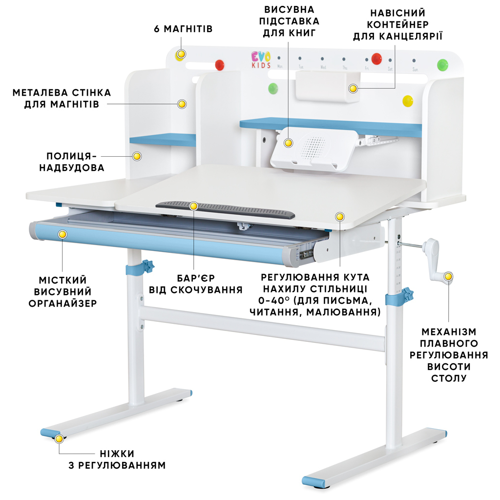 Парта Evo-kids TH-230 Blue (TH-230 W/BL) - зображення 2