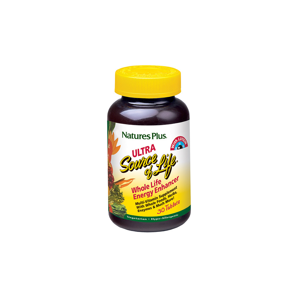 Мультивітамін Natures Plus Мультивітаміни з лютеїном, Ultra Source of Life, 30 таблеток (NTP30511) - зображення 1