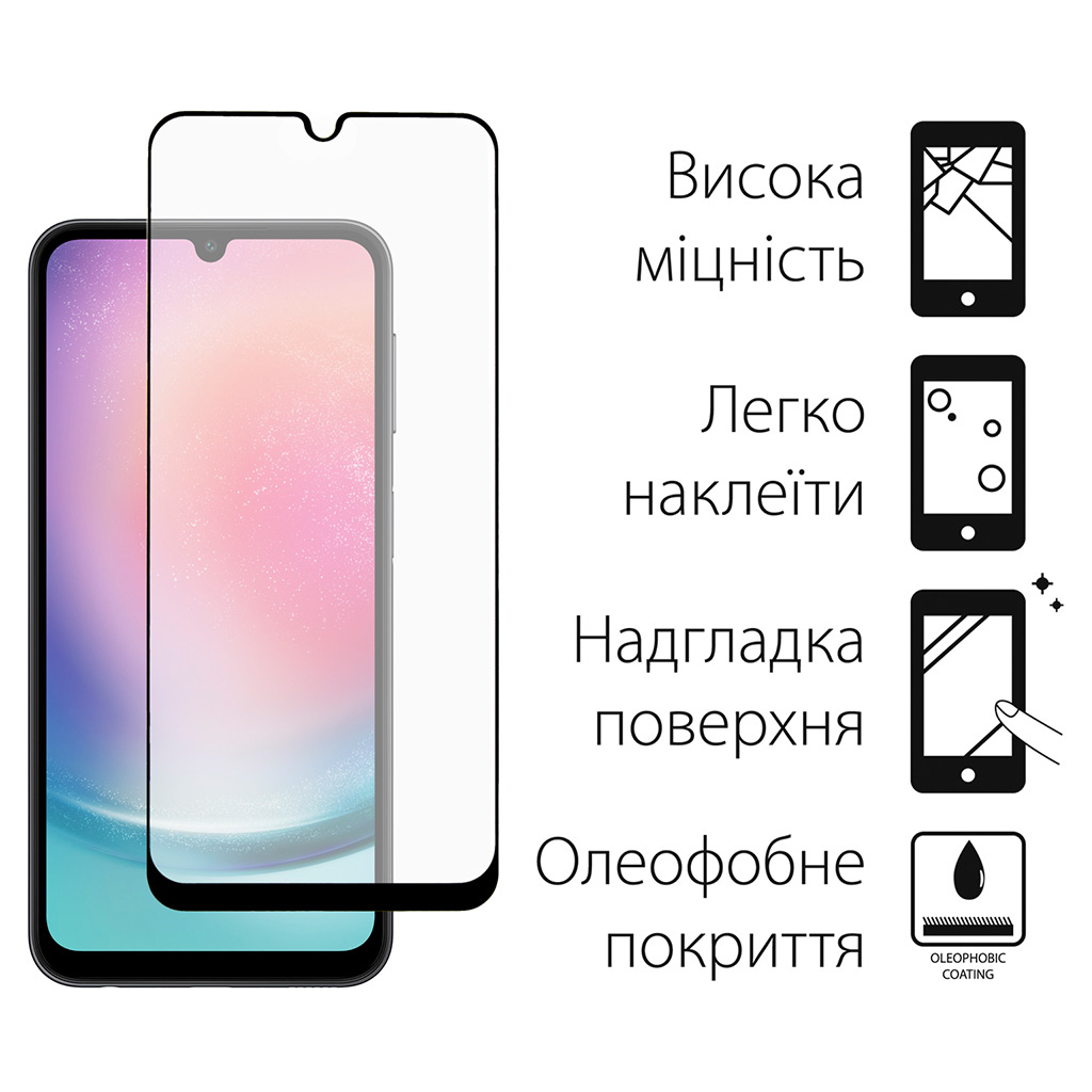 Скло захисне Dengos Full Glue Samsung Galaxy A24 5G (TGFG-271) - зображення 2