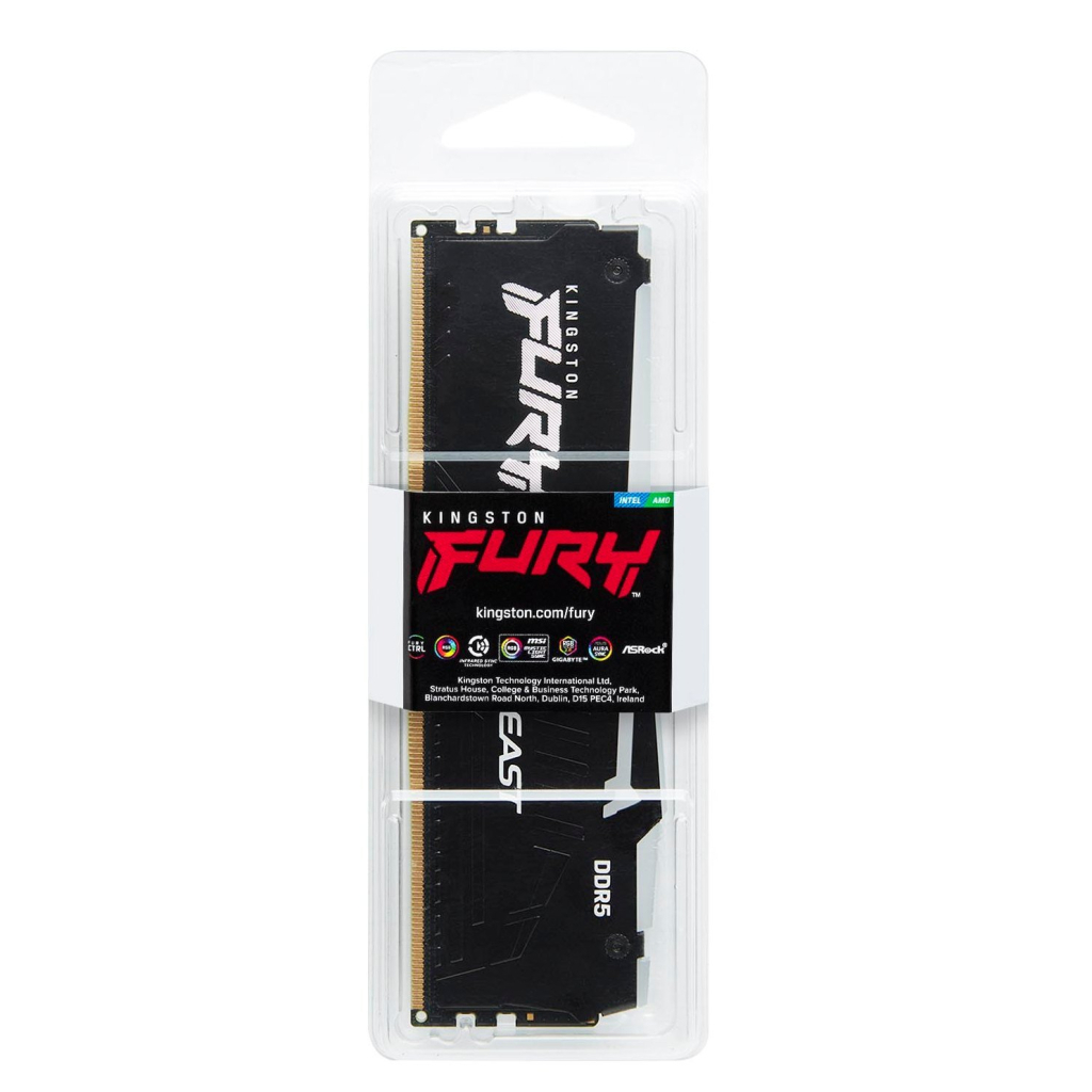 Модуль пам'яті для комп'ютера DDR5 16GB 4800 MHz FURY Beast RGB Kingston Fury (ex.HyperX) (KF548C38BBA-16) - зображення 3