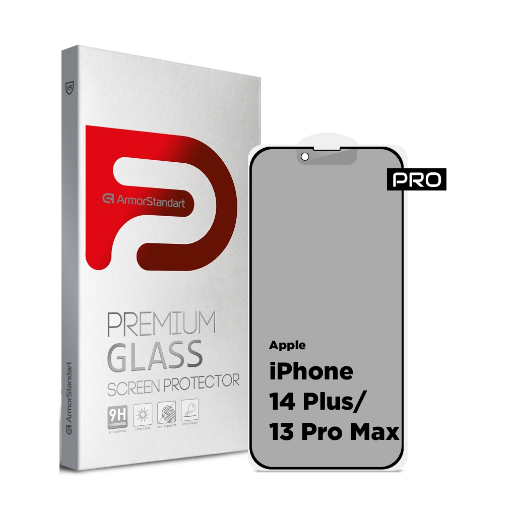 Скло захисне Armorstandart Pro Anti-spy Matte Apple iPhone 14 Plus/13 Pro Max Black (ARM68606) - зображення 1