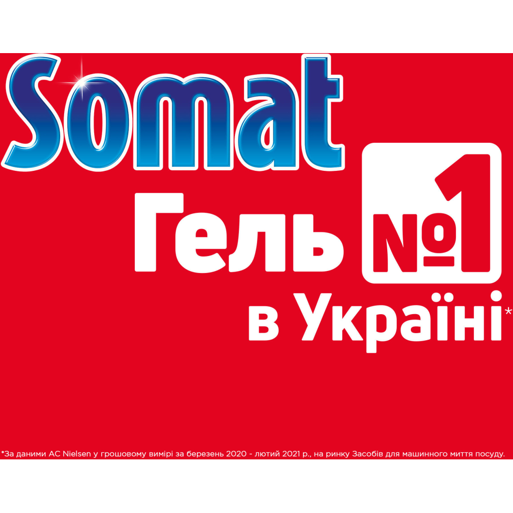 Гель для миття посуду в посудомийці Somat Exellence Duo Gel Антижир 684 мл + 684 мл (9000101819199) - изображение 2