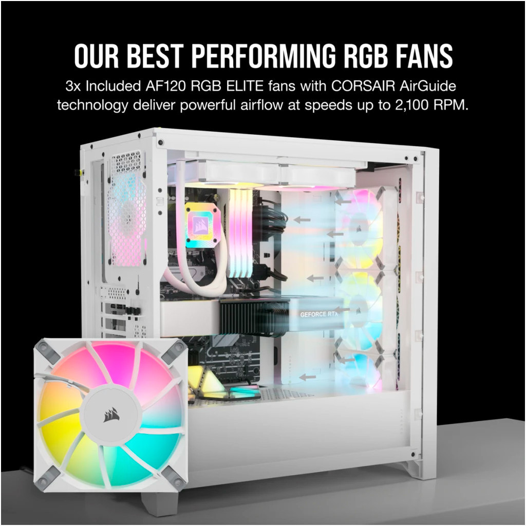 Корпус Corsair iCUE 4000D RGB Airflow White (CC-9011241-WW) - зображення 4
