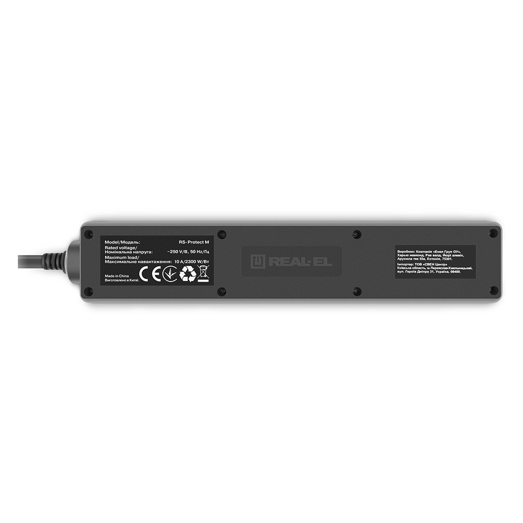 Мережевий фільтр живлення REAL-EL RS-Protect M 3m, black (EL122300028) - зображення 6