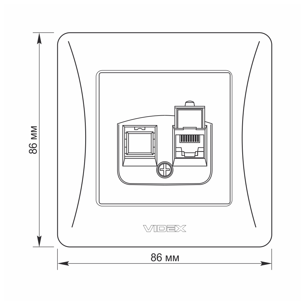 Комп'ютерна розетка Videx BINERA CAT6 (VF-BNSK1PC6-W) - зображення 6