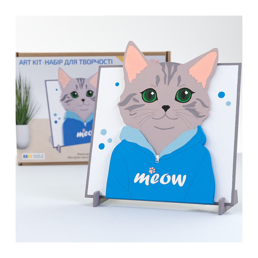 Картина по номерам Rosa Talent 3D Meow МДФ ґрунтоване, 18х20 см (4823098543572) - изображение 4