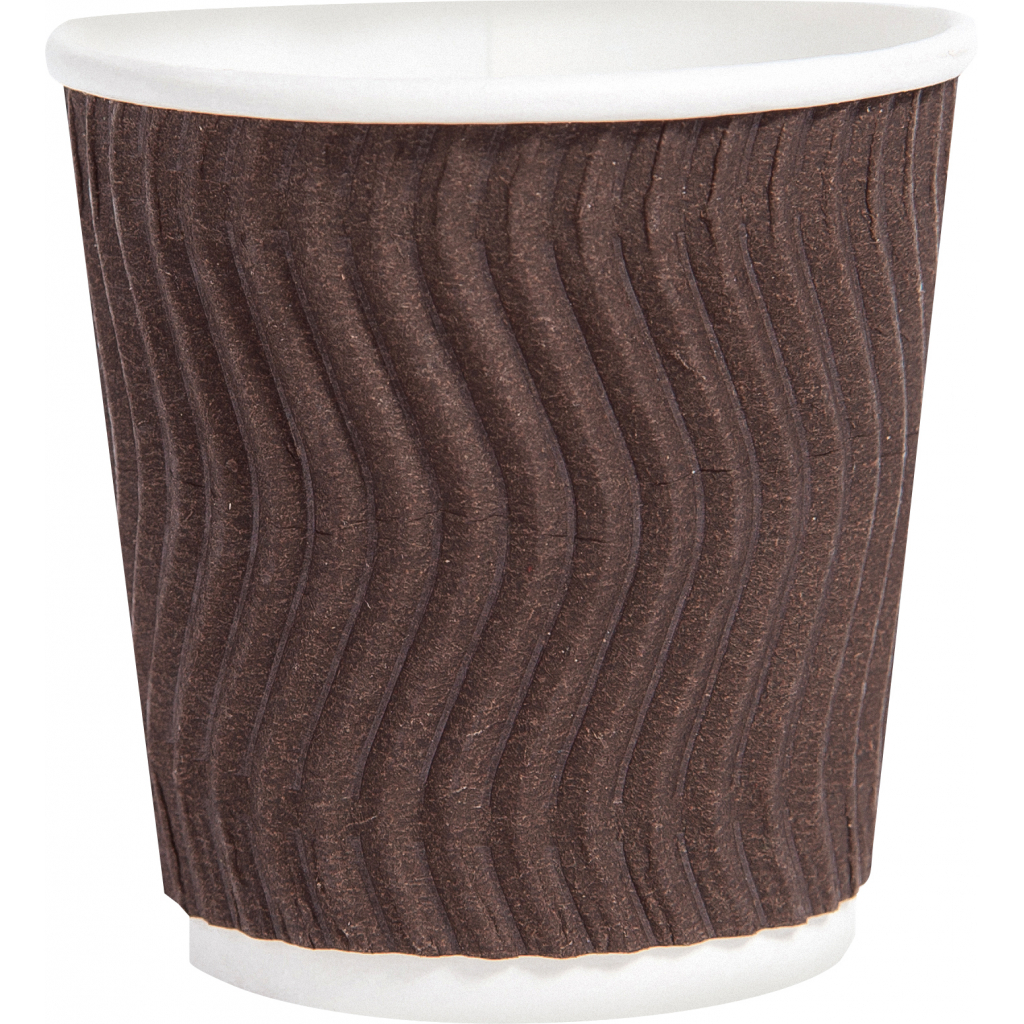 Стакани одноразові PRO service паперові Riple Коричневі 110 мл 20 шт. (4823071634983) - зображення 1