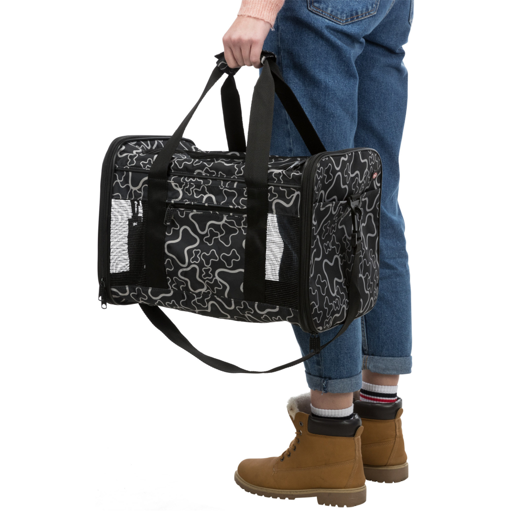 Переноска для тварин Trixie Adrina Carrier 26x27х42 см (чорна з сірим) (4011905028897) - зображення 4