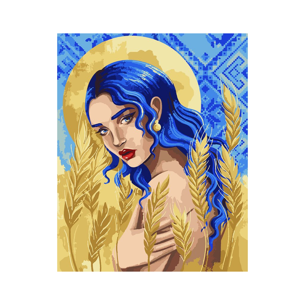 Картина по номерам Santi Українка з колосками 40*50 см ©pollyp (954390) - зображення 1