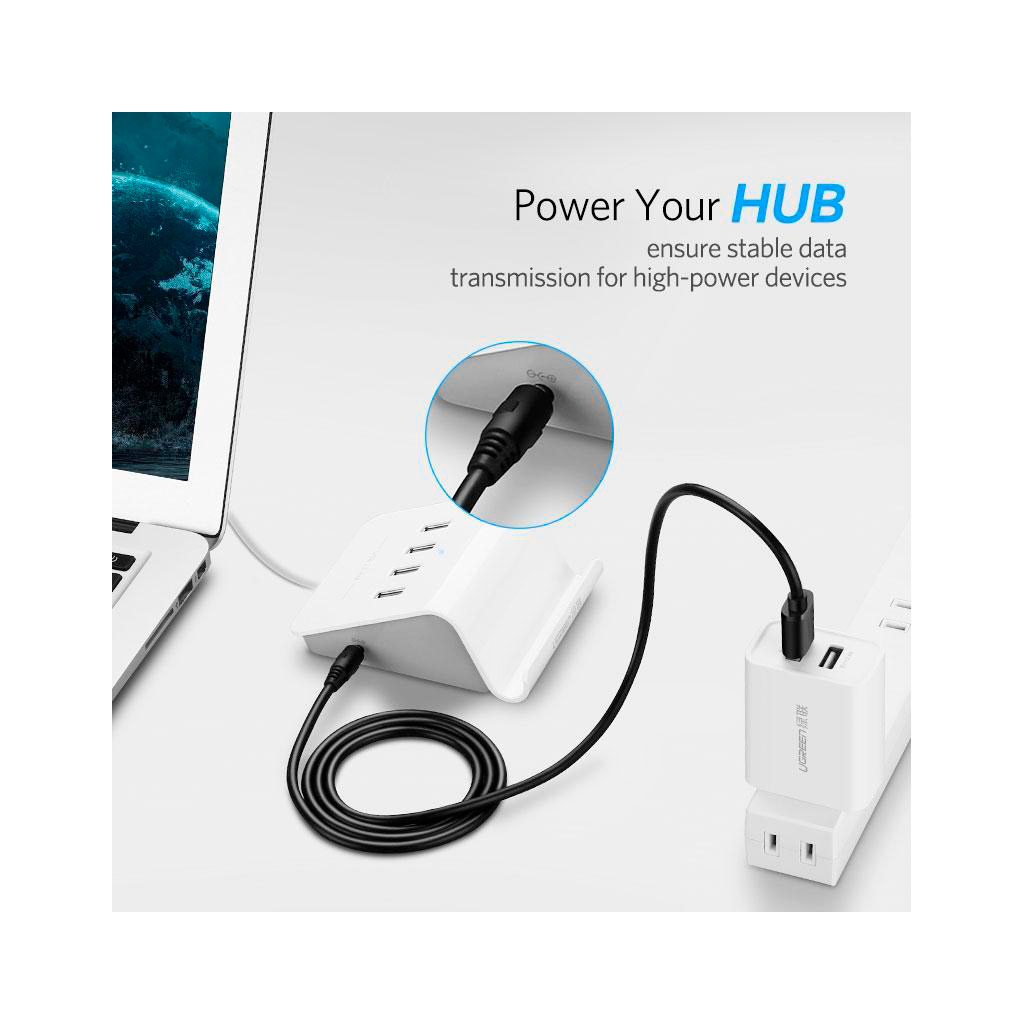 Кабель живлення USB to DC 3.5mm 5V 1.0m black Ugreen (10376) - зображення 5