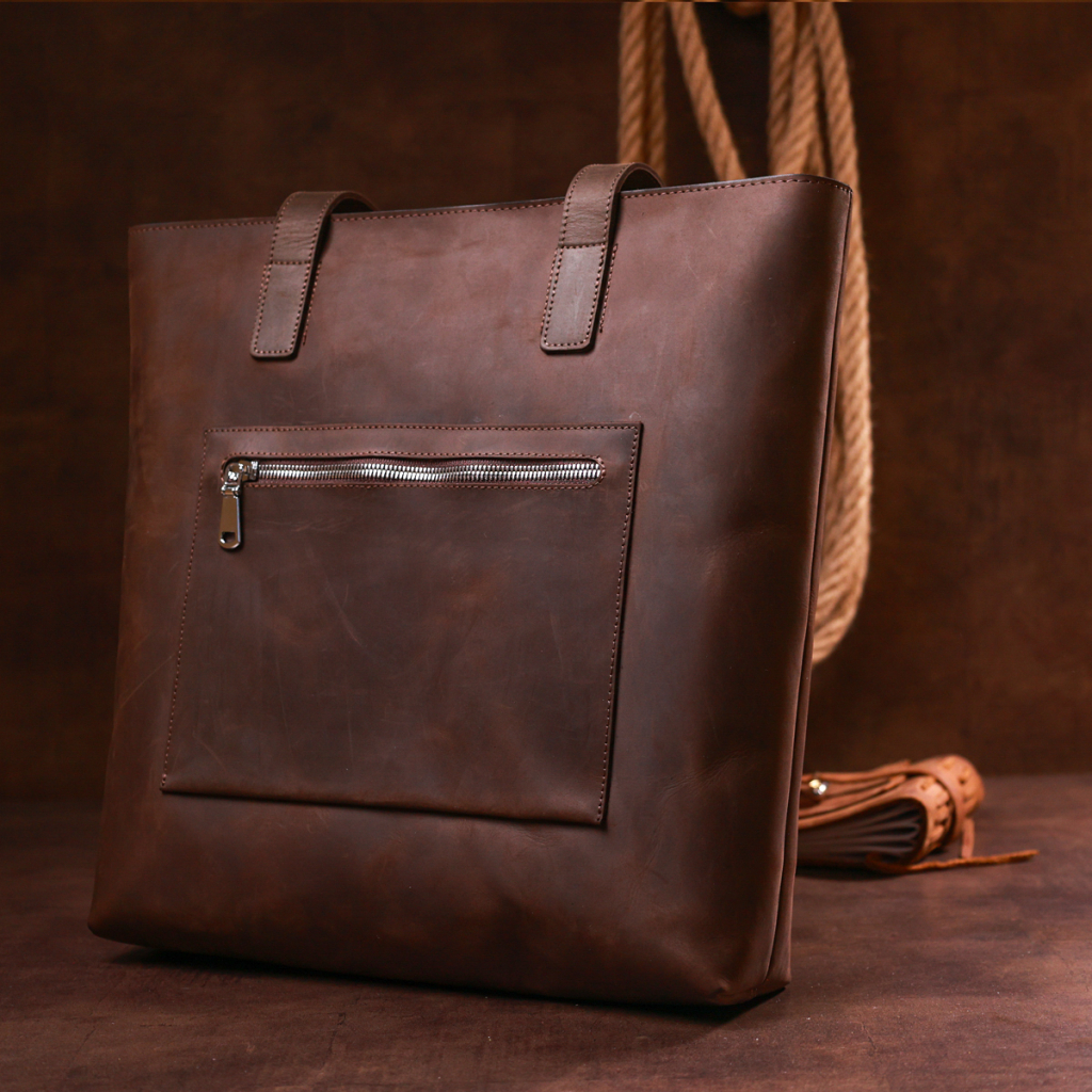 Сумка Shvigel Вінтажна шопер Коричнева (16349) - зображення 9