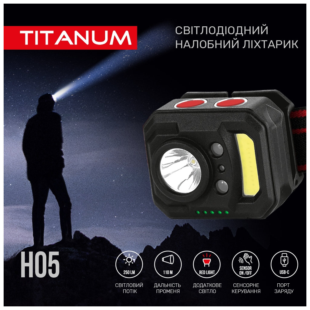 Ліхтар TITANUM 250Lm 6500K (TLF-H05) - зображення 3